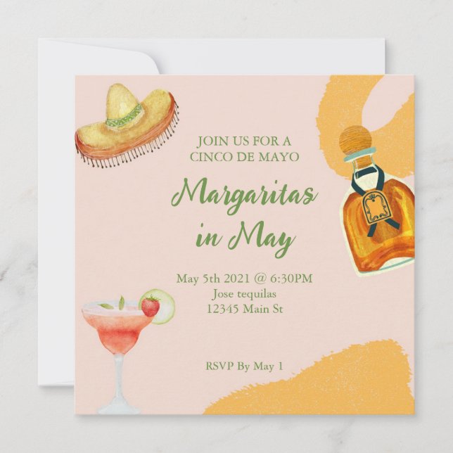 Invitación fiesta cinco de mayo (Anverso)