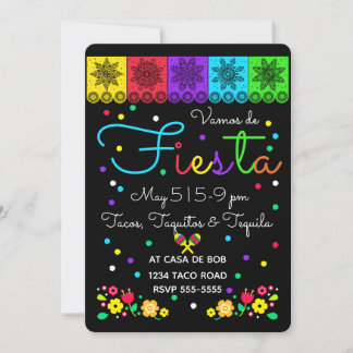 Invitación Fiesta Cinco de Mayo Papercusión y Floral Folclore