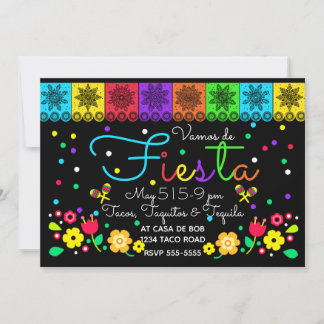 Invitación Fiesta Cinco de Mayo Papercusión y Floral Folclore
