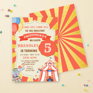 Invitación Fiesta Circo Animales Fiesta de Carnaval Cumpleaño
