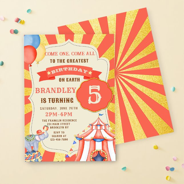 Invitación Fiesta Circo Animales Fiesta de Carnaval Cumpleaño (Subido por el creador)