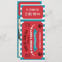 Invitación Fiesta Circus Ticket Niños Fiesta de cumpleaños ag