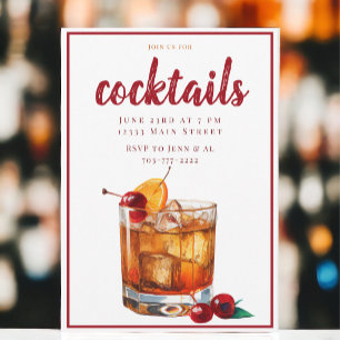 Invitación Fiesta Clásica de Cóctel Old Fashioned