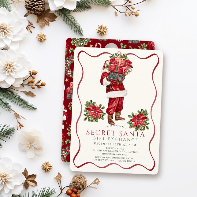 Invitación Fiesta Clásica de Navidad con Regalos Surtidos (Subido por el creador)