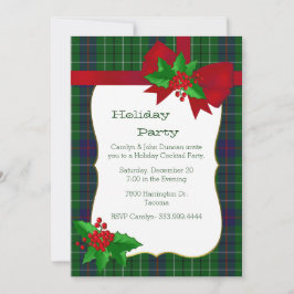 Invitación Fiesta Clásica de Navidad con Tartán Duncan Person