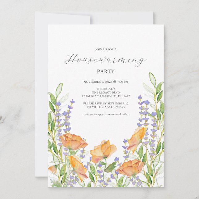 Invitación Fiesta Clásico Colorful Floral (Anverso)