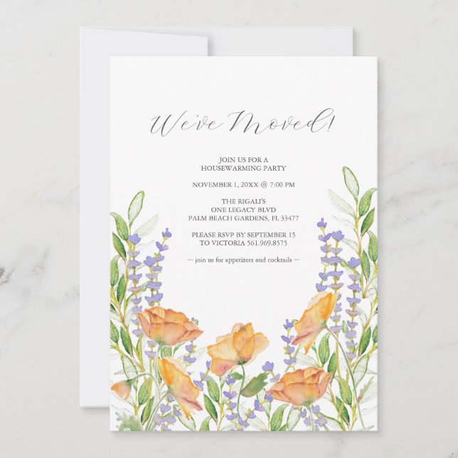 Invitación Fiesta Clásico Colorful Wild Floral (Anverso)