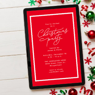 Invitación Fiesta clásico de Navidades rojos