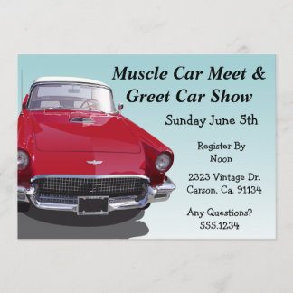 Invitación Fiesta clásico del coche del músculo