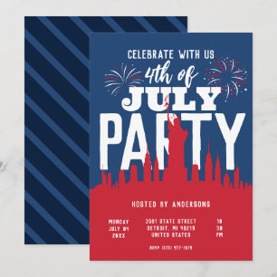 Invitación Fiesta Colorida de Fuegos Artificiales del 4 de Ju
