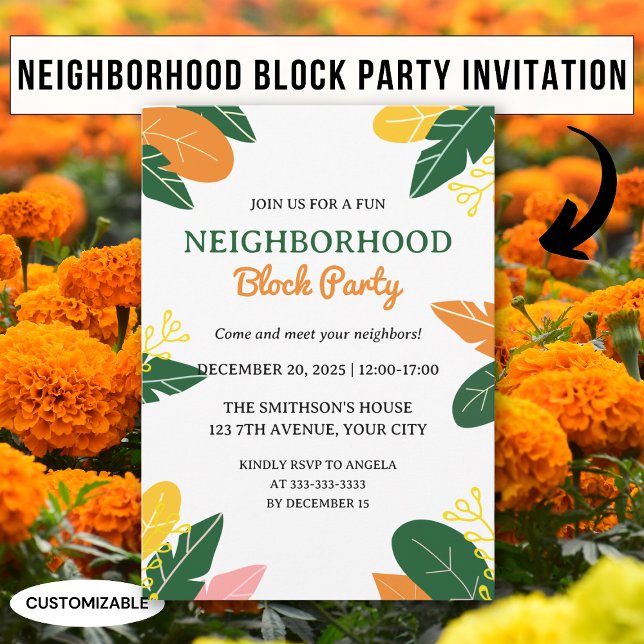 Invitación Fiesta Colorida de Verano en el Barrio (Subido por el creador)