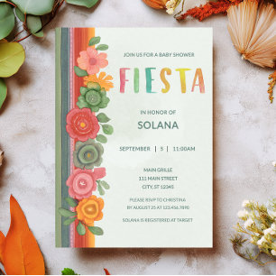 Invitación Fiesta colorida Fiesta mexicana Floral Baby Shower