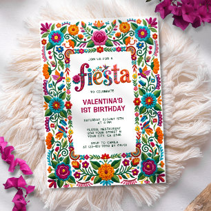 Invitación Fiesta Colorida Floral Arte Popular Niño Cumpleaño