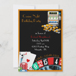 Invitación Fiesta colorido de Casino Night