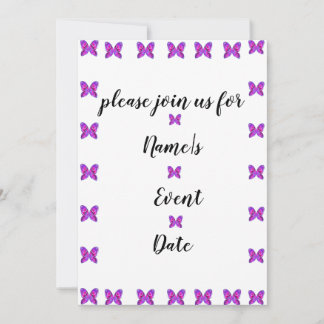 Invitación fiesta colorido de la mariposa CUALQUIER EVENTO In