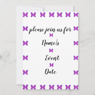 Invitación fiesta colorido de la mariposa CUALQUIER EVENTO In