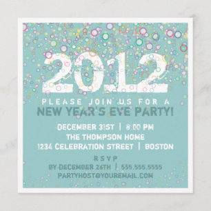 Invitación Fiesta colorido de Noche Vieja de la celebración