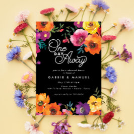 Invitación Fiesta Colorido Floral Black Rehearner