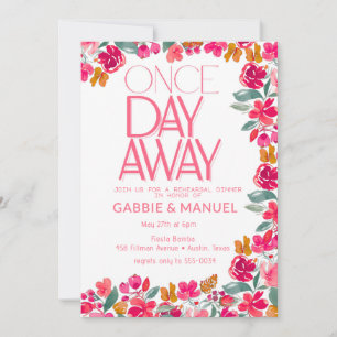 Invitación Fiesta Colorido Floral Black Rehearner