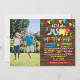Invitación Fiesta combinado de rebote trampolín de cumpleaños