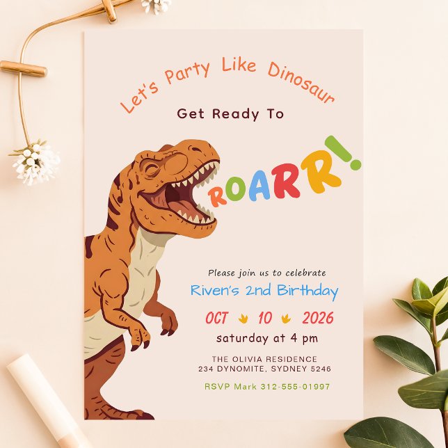 Invitación Fiesta Como Bebé Dinosaurio Niño Niña Segundo Cump (Subido por el creador)