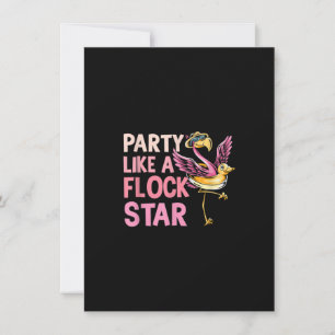 Invitación Fiesta como el flock Star Funny Flamingo