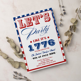 Invitación Fiesta como si fuera 1776 4 de julio