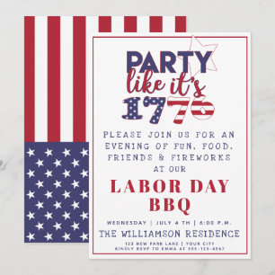 Invitación Fiesta como si fuera la barbacoa del Día del Traba