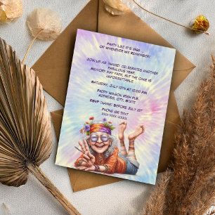 Invitación Fiesta como si fuera un hito de los años 60