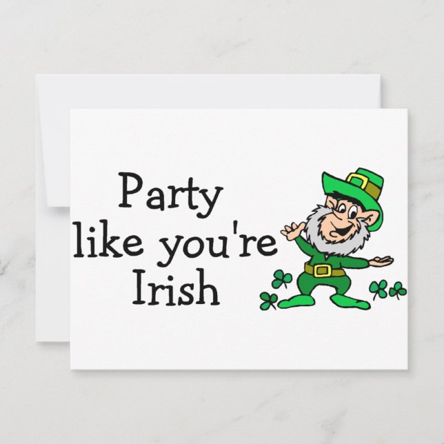 Invitación Fiesta como tu irlandés (Anverso)