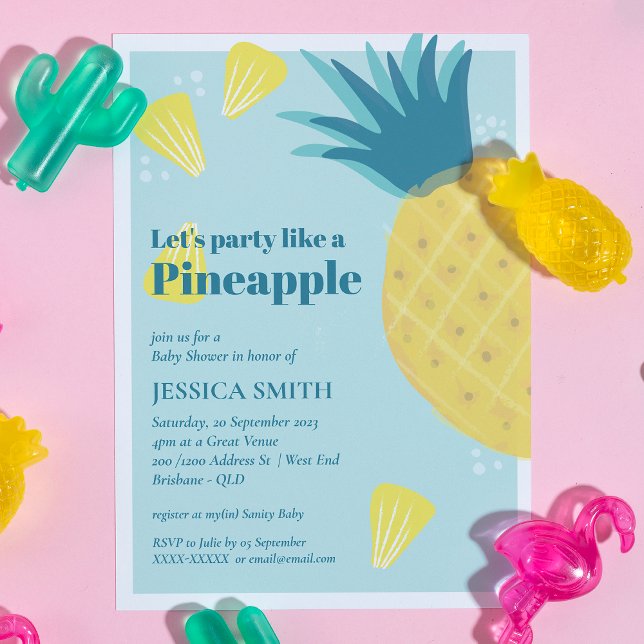 Invitación Fiesta como un Baby Shower de piña (Subido por el creador)