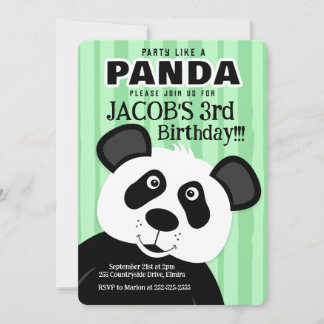 Invitación Fiesta como un niño panda Chica cumpleaños cualqui