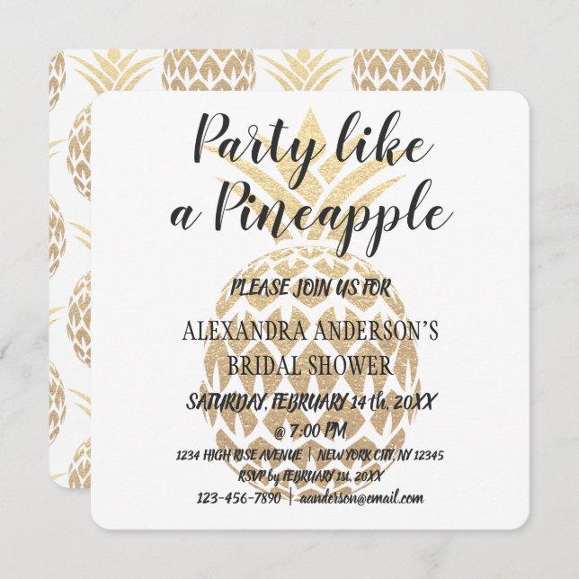 Invitación Fiesta como una ducha nupcial (Anverso / Reverso)