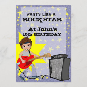 Invitación ¡Fiesta como una estrella del rock!