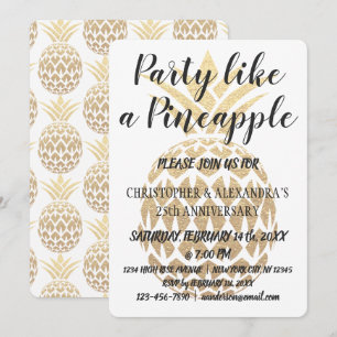 Invitación Fiesta Como una Piña 25 Aniversario de Boda