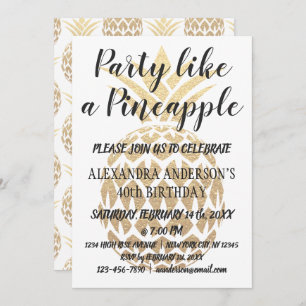 Invitación Fiesta como una piña 40 cumpleaños