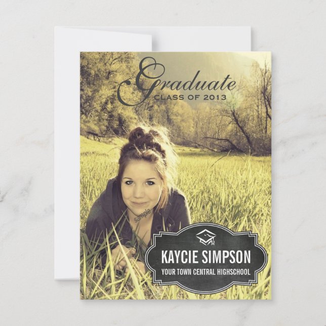 Invitación Fiesta completo del graduado de la foto con la (Anverso)