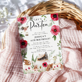 Invitación Fiesta con cachorros: Cumpleaños de la niñita