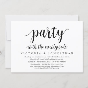 Invitación Fiesta con los recién casados, Boda Elopement Dinn