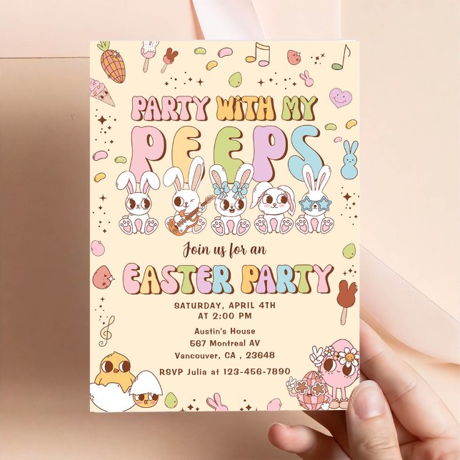 Invitación Fiesta con mi Fiesta de Pascua de Peeps (Subido por el creador)