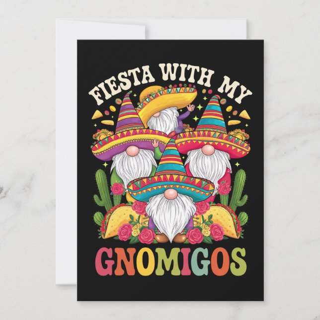 Invitación Fiesta con mi Gnomigos Gnome Cinco De Mayo (Anverso)