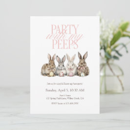 Invitación Fiesta con mis amigos búsqueda de huevos de Pascua