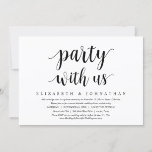 Invitación Fiesta Con Nosotros, Boda Elopement Dinner