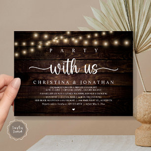Invitación Fiesta con nosotros, Rústico Boda Cena Elopement