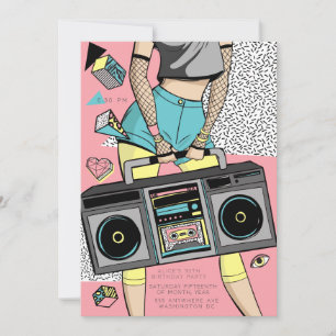 Invitación Fiesta con Tema de la Era Retro de los 90