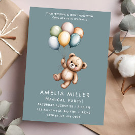 Invitación Fiesta con tema de oso dulce