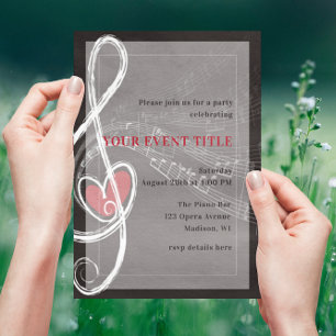 Invitación Fiesta con tema musical Love is in the Air