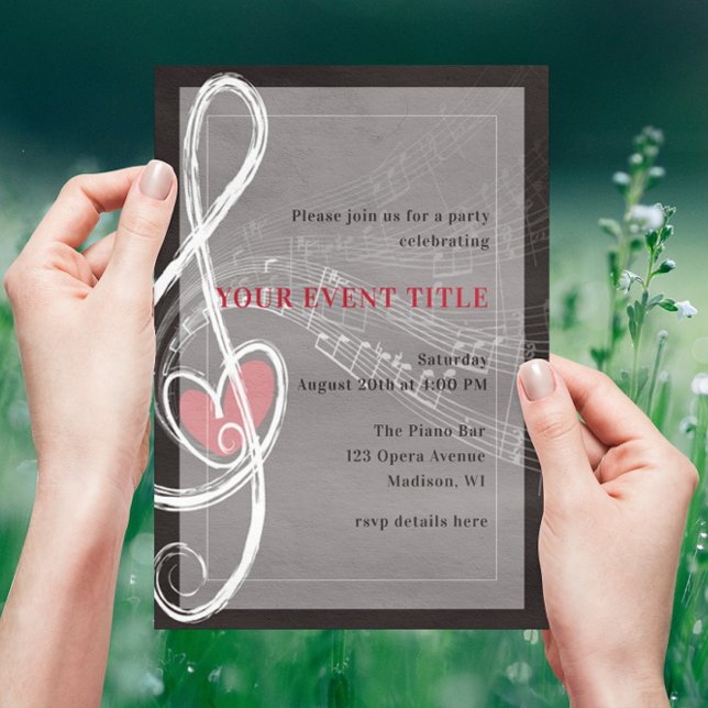 Invitación Fiesta con tema musical Love is in the Air (Subido por el creador)