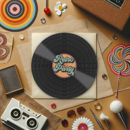 Invitación Fiesta con temática retro personalizado