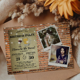 Invitación Fiesta conjunta de cumpleaños 2 x festejos fotográ